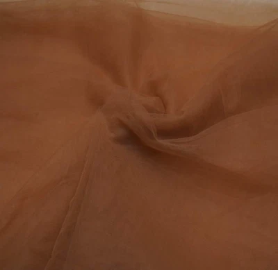 Light Brown Net Fabric Plain Net 44/45" Width, for dresses , Craft, 1 YARD - Image 1 of 3