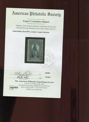 PR11 Newspaper Unused Stamp with APS Cert (Stock PR11 APEX 1) - Image 1 of 3