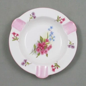 SHELLEY STOCKS #13428 DECORATED 5 INCH ASHTRAY FINE BONE CHINA ENGLAND PINK - Picture 1 of 4