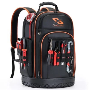 Tool Backpack Heavy Duty Backpack Tool Bag 1680d Tools Carrier For Electrician D - Picture 1 of 6