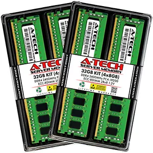 A-Tech 32GB 4x 8GB 2Rx8 PC4-19200R RDIMM DDR4 2400 MHz ECC REG Server Memory RAM - Picture 1 of 4