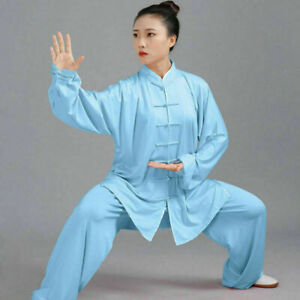 Chinese Tai Chi Kung Fu Uniform Wushu Taiji Suit Martial Milk Silk Uniform Arts