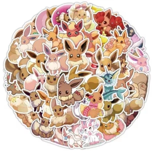 50 PC Pokemon Eevee Eeveelutions Stickers Decals Cartoon Decal Pikachu Vulpix - Picture 1 of 8