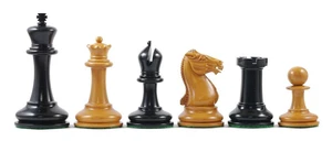 1854 Repro Staunton Chess Pieces Set 3.5" Ebonywood Walter Grimshaw Antique