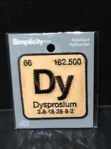 Science Dy Dysprosium Iron On Embroidered Applique Simplicity 2” X 2” New - Picture 1 of 1