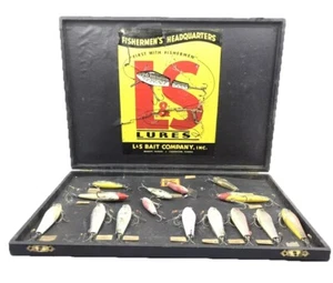 Vintage L & S Salesman Case Display Lure Sample Store Old Fishing Lures 2296-LXX - Picture 1 of 11