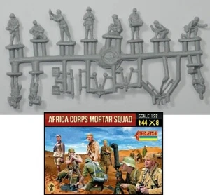 1/72 Africa Corps Mortar Squad Soldiers - STRELETS 280 SPRUE - Picture 1 of 1