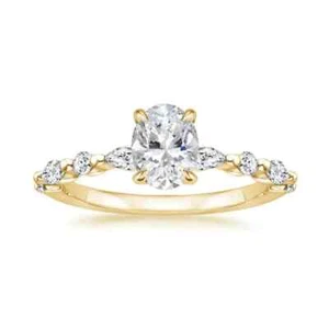 0.70 Ct Lab Grown CVD Diamond Solitaire Ring 14k Solid Yellow Gold - Picture 1 of 6