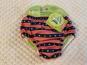 Stars & Stripes 12 Month Boy or Girl Reusable Swimsuit Diaper-NEW WITH TAGS! - Picture 1 of 5