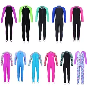 Kids Girls Bathing Suit UPF 50+ Swimwear Swimming Swimsuit Seaside Bodysuit - Picture 1 of 84
