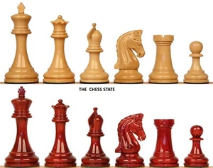 Juego de piezas de ajedrez Staunton Serie Imperial de 4,4" solamente - madera de brote ponderada - Imagen 1 de 7
