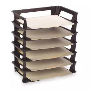 RUBBERMAID COMMERCIAL PRODUCTS 86028 File Holder,Black,2 3/4 in H,PK6 3WGJ6 - Picture 1 of 2