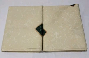 2 Homemade Pillowcases Beige Marbled W/ Green & Gold Diamonds.  Stan/ Queen - Picture 1 of 6