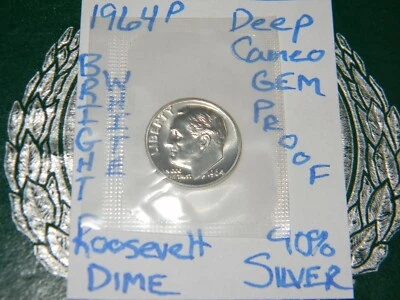 1964 P 90% Silver Roosevelt Dime DEEP CAMEO GEM PROOF-REAL BLAZER!!!!!!! - Image 1 of 4