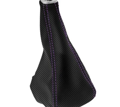 Manual Shift Boot PVC Carbon Fiber for Honda Accord 94-02 Black Purple Stitch - Изображение 1 из 4