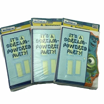 MONSTERS INC. Party Invitations 3 Packs of 8 with Envelopes Birthday Hallmark - Image 1 of 4