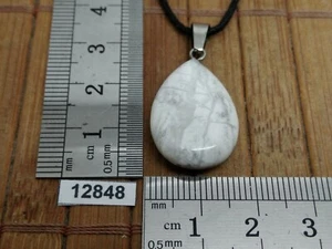 Pendentif HOWLITE + cordon reglable mineraux pierre semi precieuse bijou reiki  - Imagen 1 de 2