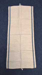 Markenlos Leinen Tischläufer 40" x 17" Beige mit Streifen Hängeschlaufen - Bild 1 von 2