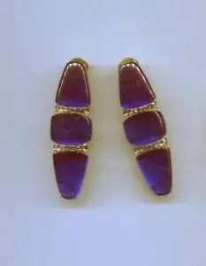 Pendientes con clip de acrílico azul Oscar de la - Imagen 1 de 2