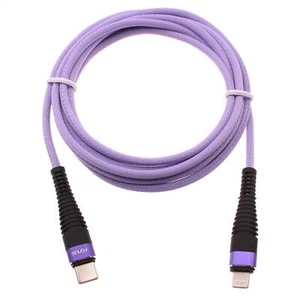PARA IPHONES CABLE PÚRPURA 6 FT PD USB-C CABLE LARGO CARGADOR RÁPIDO CABLE DE ALIMENTACIÓN TIPO-C - Imagen 1 de 6