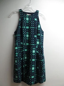 Whistles Romper Size 6 Navy Green Geometric Sleeveless Pockets Side Zip - Picture 1 of 5