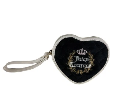 Juicy Couture Royal Couture Heart Zip Wristlet Liquorice - Image 1 of 4