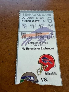 1995 Seattle Seahawks Buffalo Bills Football Ticket Joey Galloway 2nd Career TD - Picture 1 of 1