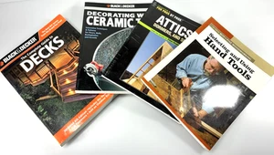 Black Decker & Other Home DIY Book Lot of 4 Decks, Ceramic Tile, Attics & Tools - Picture 1 of 15