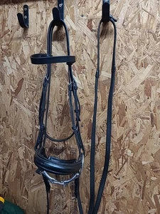 Shires Aviemore English Leather Bridle, Bit & Reins.Cob Size, Black.(Ref:118Y) - Picture 1 of 12