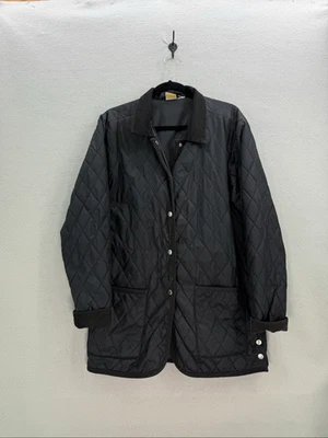 Abrigo Cherokee Para Hombres Negro Cuello Pana Acolchado Tareas Chaqueta Granero Talla Mediana Foto 1 de 4