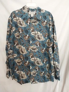 Wildlife Deer Outfitters Roundtree & Yorke Mens Button Front LS Shirt Cotton XL - Picture 1 of 5