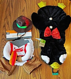 2 Medium Dog Costumes: GERMAN OKTOBERFEST w/ BRATWURST & Pet Love PENGUIN New!! - Picture 1 of 4