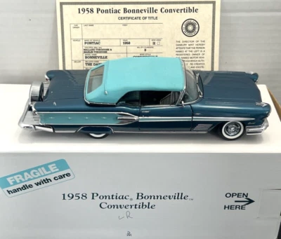 1958 Pontiac Bonneville Convertible 1:24 Scale Die Cast Danbury Mint  - Image 1 of 4