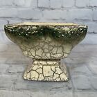 Vintage McCoy Grecian 24 Carat Gold Green Square Footed Planter See Video