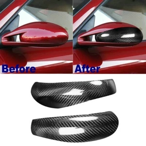Pair Carbon Fiber Side Mirror Decoration Caps For Porsche 911 997.1 2005-2008 - Picture 1 of 9
