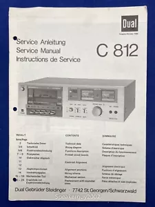 Manual de servicio original Dual C812 Cassette Deck - Imagen 1 de 1