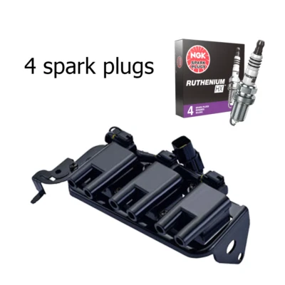 Ignition Coil & NGK Ruthenium Spark Plug 适用于 2005 - 2010 起亚 Sportage UF498 C1501 — 第 1/4 张图片