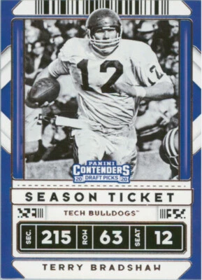 2020 Contenders Draft Picks #94 Terry Bradshaw LA Tech Bulldogs Steelers HOF - Image 1 of 2