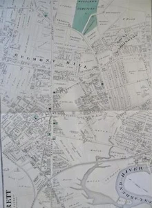 Everett Middlesex County Massachusetts 1875 F.W. Beers large detailed color map - Picture 1 of 8