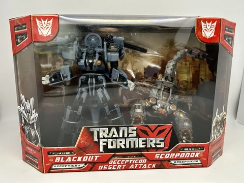 Transformers Decepticon Desert Attack Blackout & Scoponok Deluxe Class 2007 NIB Cover