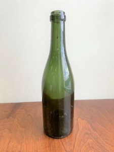 Vintage Primitive Turn Mold Green Wine Bottle 1880's - Picture 1 of 12