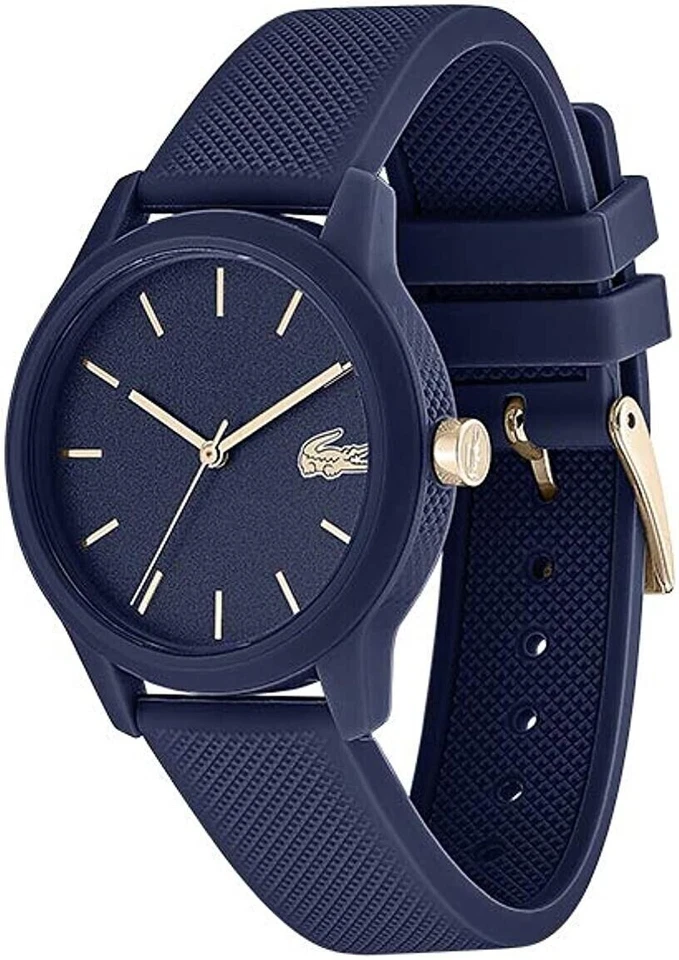 NEW Lacoste 2001067 Unisex Watch Rose Gold Tone Blue Rubber Strap - SHIPS FREE - Image 1 of 1