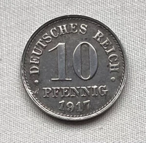 Münze 10 Pfennig Deutsches Reich 1917 Selten - Bild 1 von 2