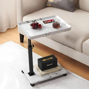 C Table End Table Adjustable Height, 360°Swivel TV Tray Table for Small Spaces, - Picture 1 of 7