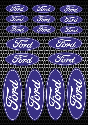 17 x Ford Oval Decals, Printed on 7 year vinyl - Image 1 of 2