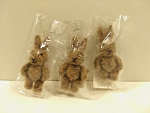 Mini Craft Bunny Fuzzy Figurines SET OF 3 NOS EA4408 Rabbit New! - Picture 1 of 10