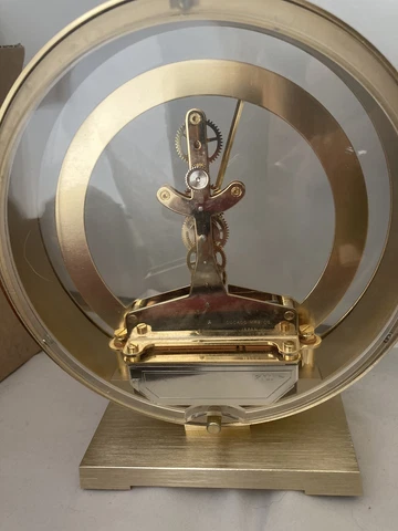 Vintage Linden Quartz Skeleton Gold-Tone Mantel Clock  "Cuckoo Mfg. Co. Japan" Cover