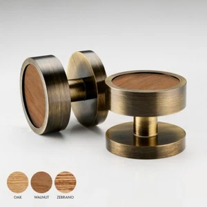 Mortaja dorada antigua interna contemporánea con inserto de madera de cebrano de roble nogal - Imagen 1 de 17