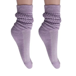 Women's Extra Long Slouch Scrunch Socks Knee High Cotton Blend 2 Pack 29 Colors - Picture 1 of 335