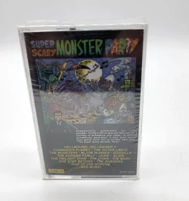 SUPER SCARY MONSTER PARTY Cassettee 1994 Compilation Horror Themes NEW SEALED - Imagem 1 de 2